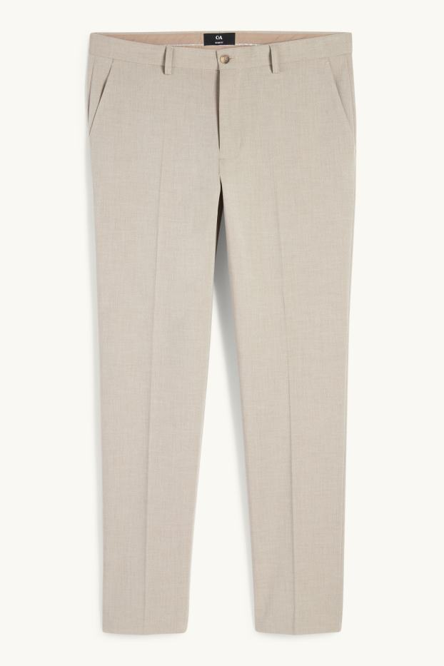Heren - Broek uit het combi-systeem - slim fit - elastisch - licht beige