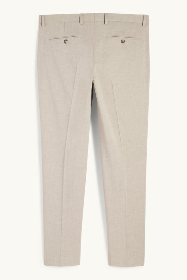 Heren - Broek uit het combi-systeem - slim fit - elastisch - licht beige
