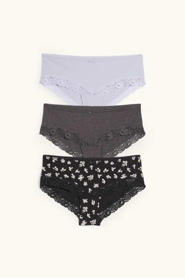 Women - Multipack of 3 - hipster - black