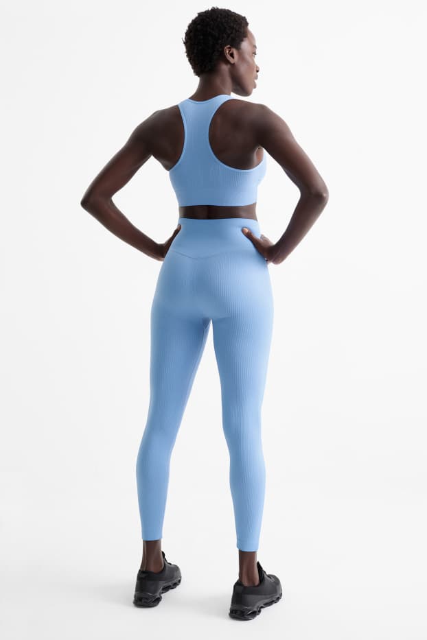 Women - Technical leggings - seamless - light blue