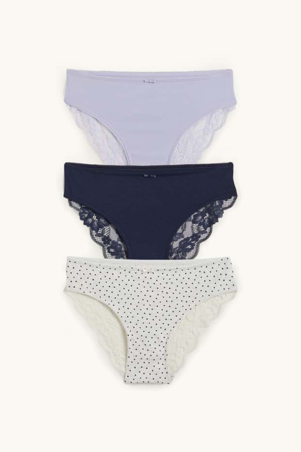 Damen - Multipack 3er - Slip - grau