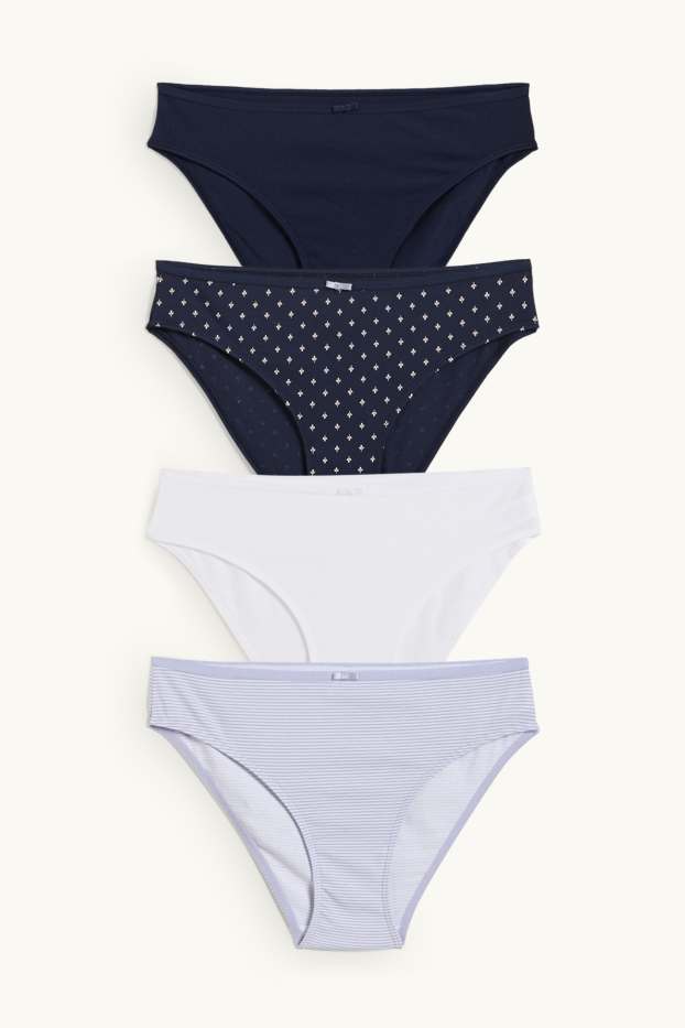 Women - Multipack of 4 - knickers - dark blue