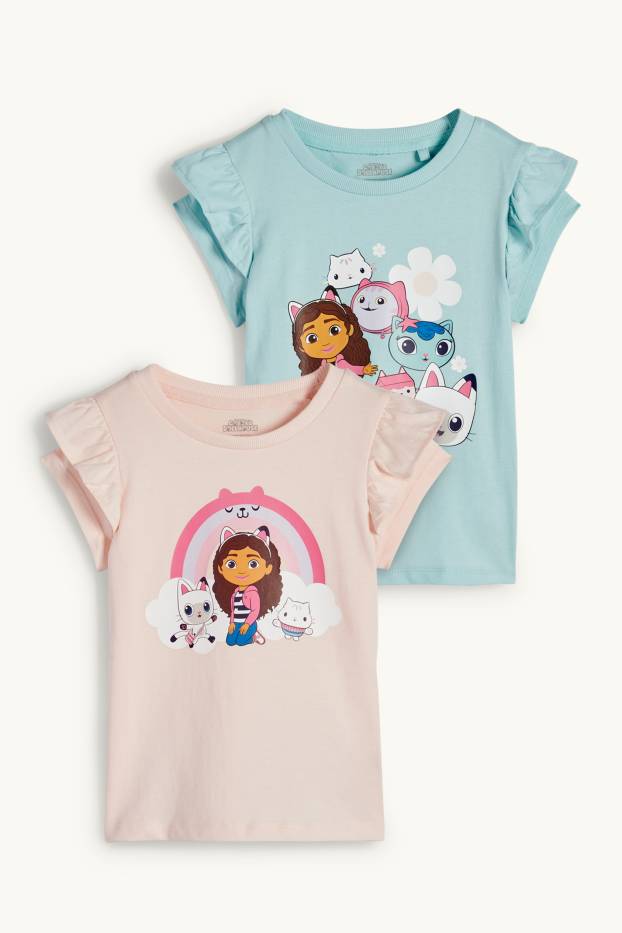 Enfants filles - Lot de 2 - Gabby et la Maison Magique - T-shirts - rose