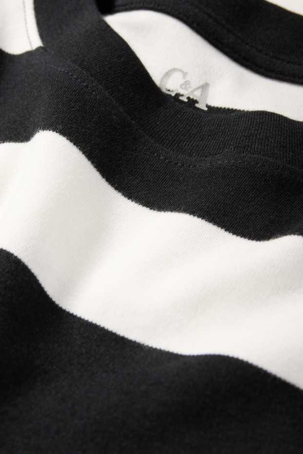 Donna - T-shirt - slim fit - a righe - nero / bianco