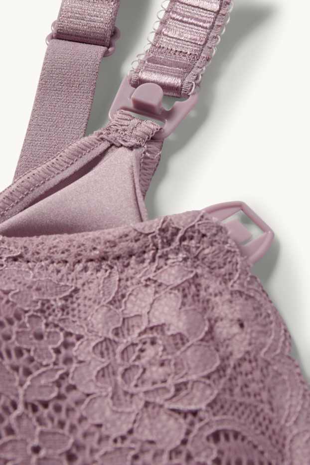 Femei - Sutien pentru alăptare fără armătură - vătuit - violet deschis