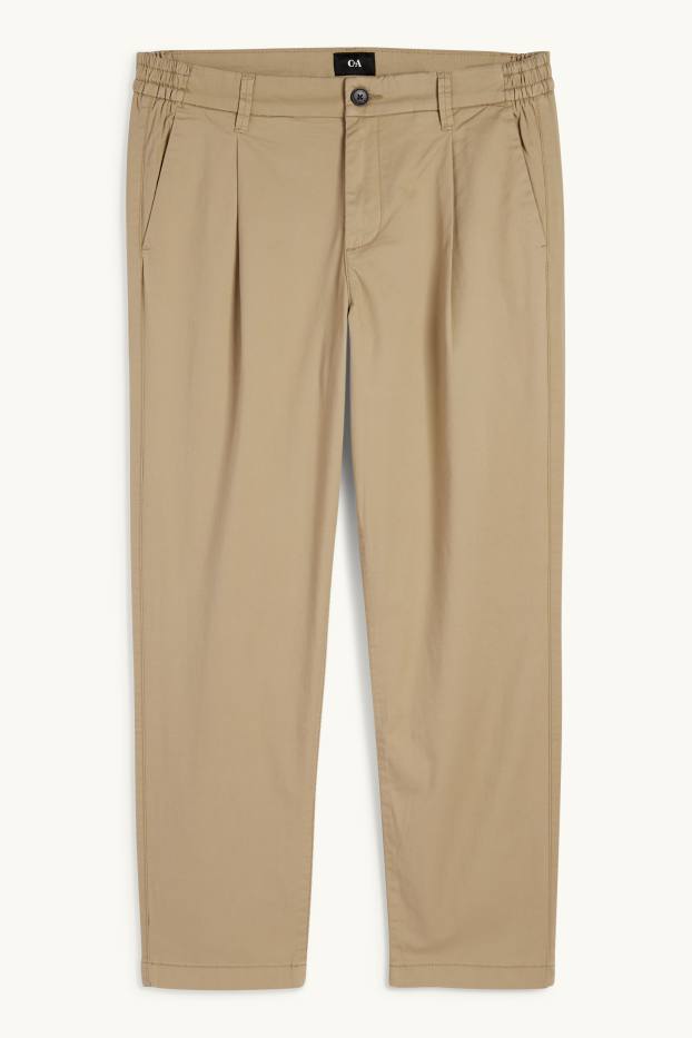 Pánské - Kalhoty chino - tapered fit - taupe
