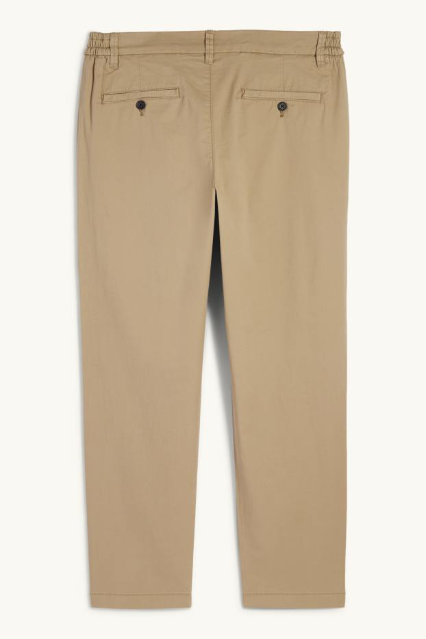 Pánské - Kalhoty chino - tapered fit - taupe