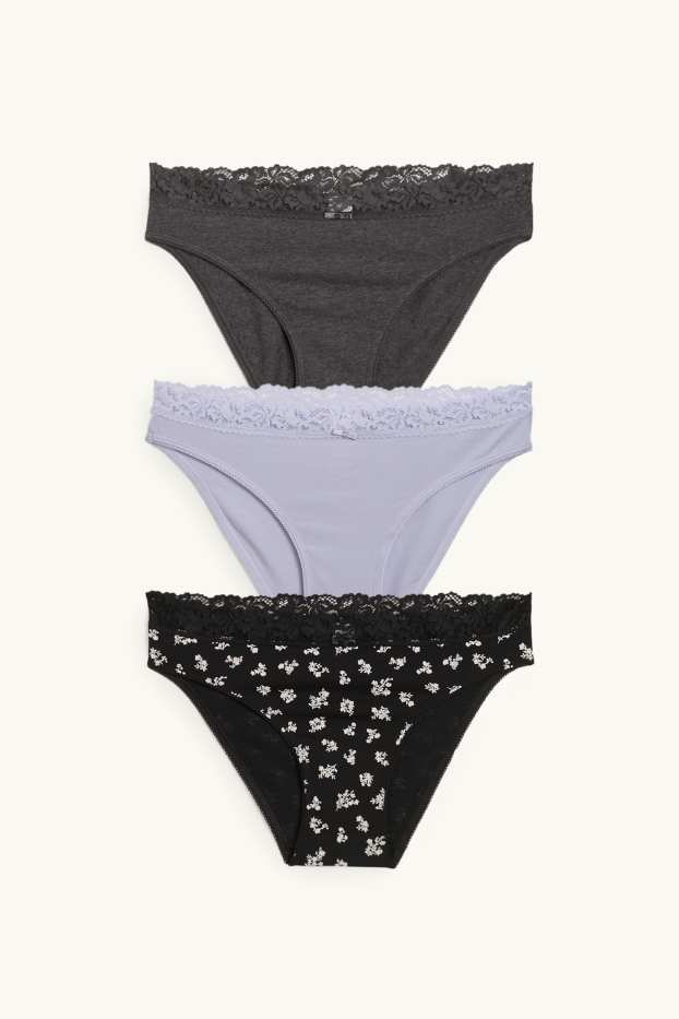 Women - Multipack of 3 - knickers - black