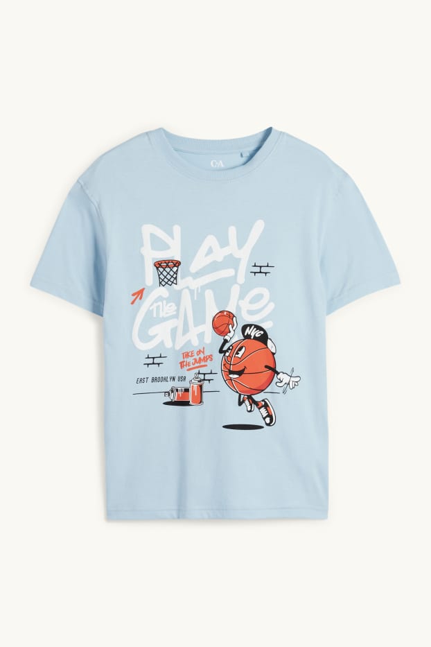 Kinder Jungen - Basketball - Kurzarmshirt - hellblau