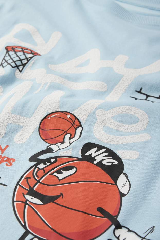 Kinder Jungen - Basketball - Kurzarmshirt - hellblau