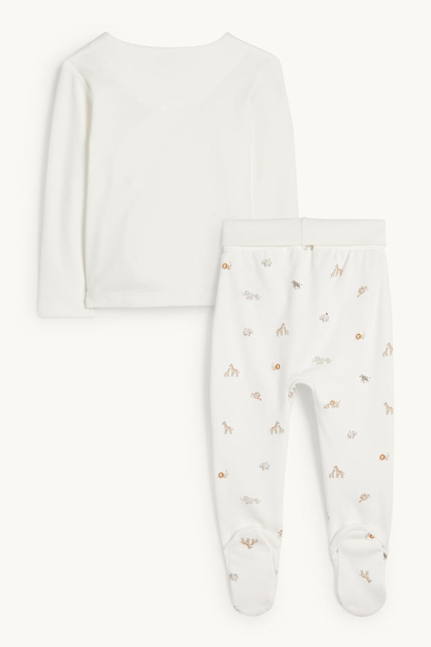 Unisex - Wild animals - newborn outfit - 2-piece - white