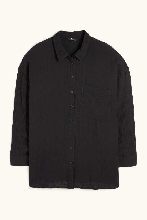 Donna - Blusa in mussola - nero