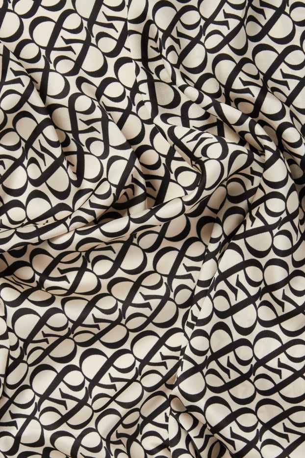 Dames - Sjaaltje - met patroon - zwart / beige