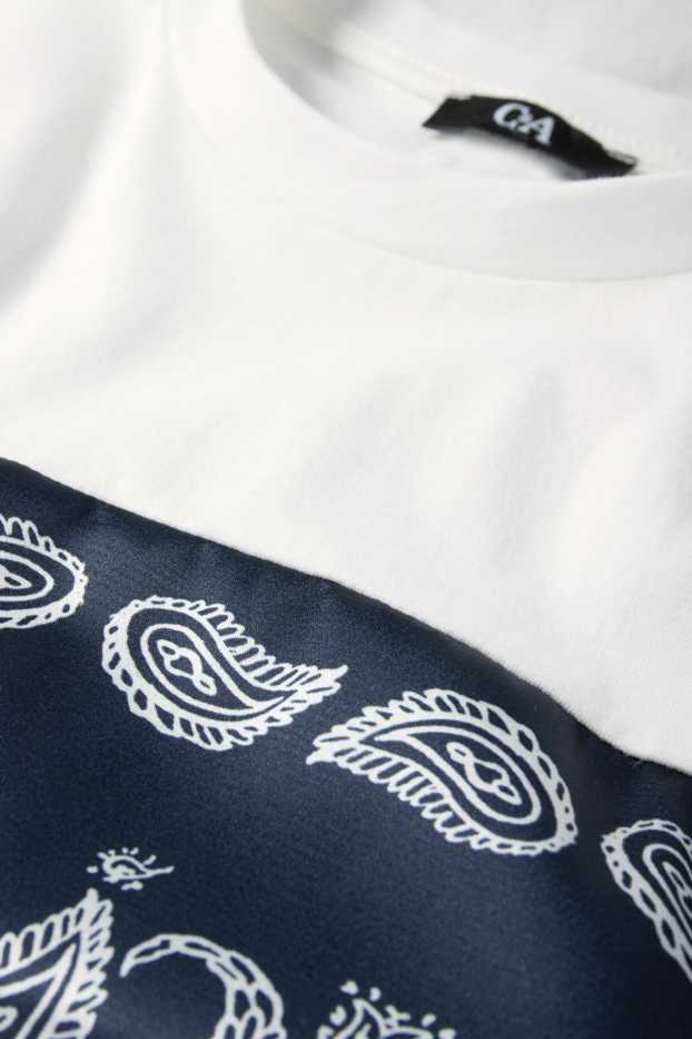 Donna - T-shirt con effetto nodo - blu scuro