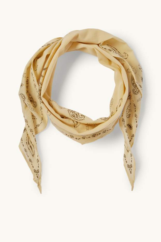 Dames - Sjaaltje - met patroon - geel