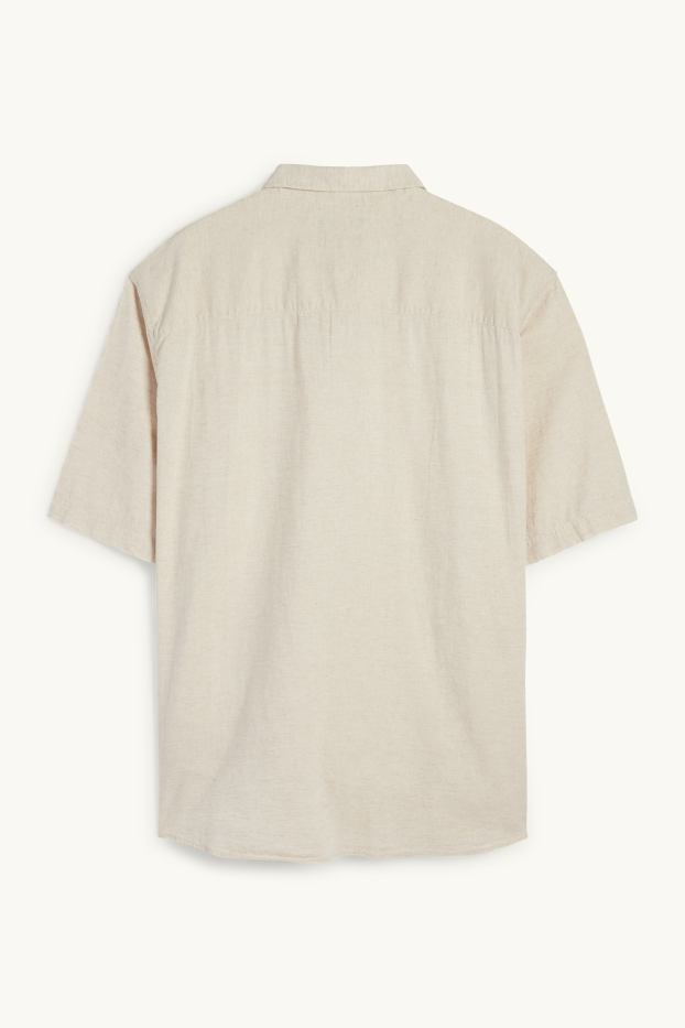 Hommes - Chemise - regular fit - col kent - beige clair