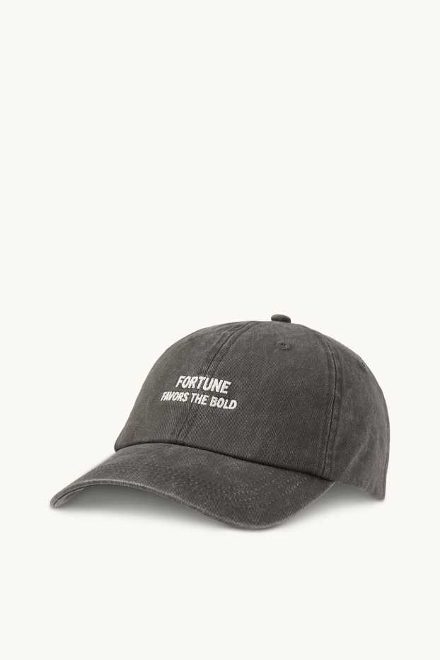 Men - Denim cap - dark gray