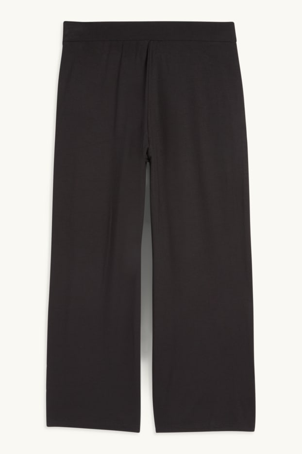 Femei - Pantaloni din jerseu - talie medie - straight fit - negru