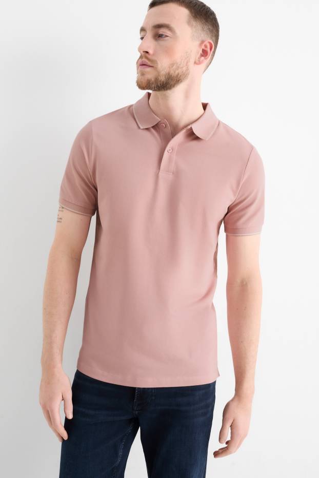 Herren - Poloshirt - rosa