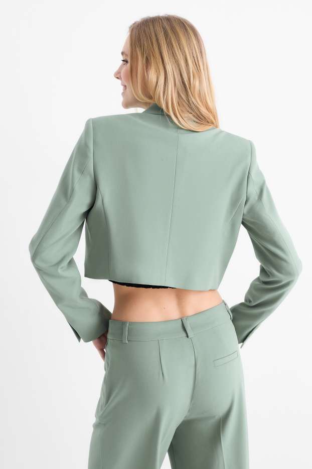 Femmes - Blazer court - relaxed fit - vert