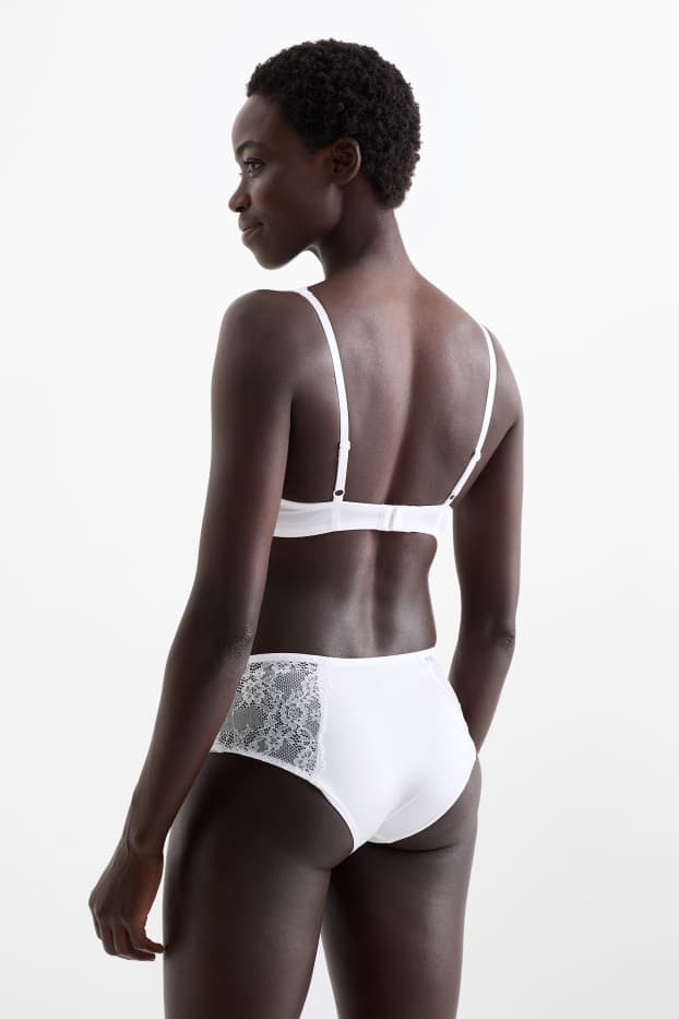 Dames - BH met beugels - PLUNGE - voorgevormd - wit