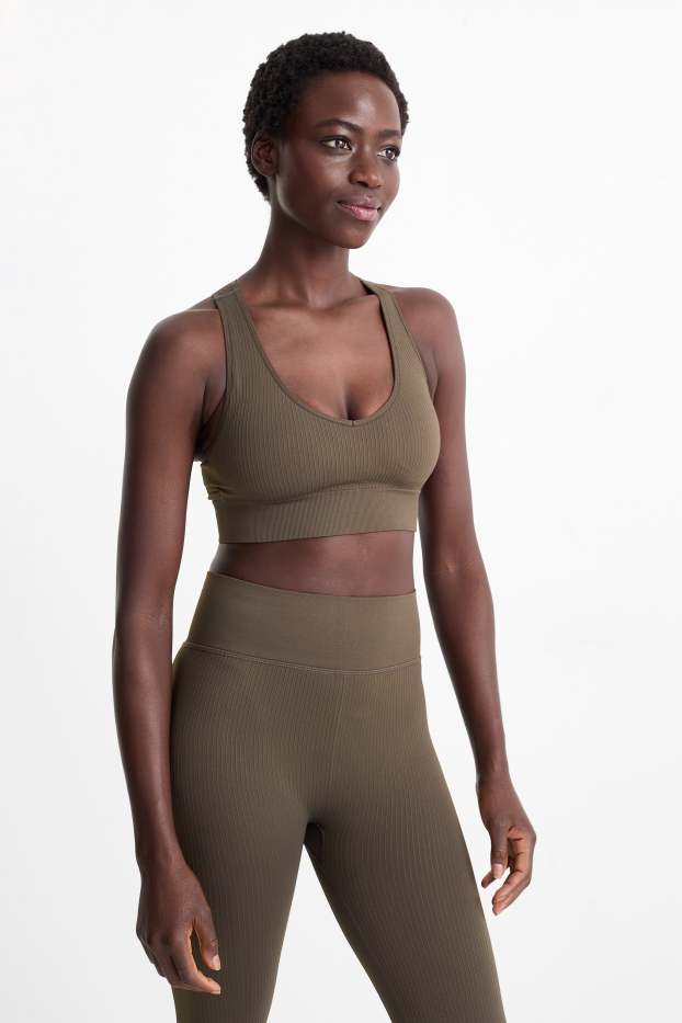 Damen - Funktions-BH - wattiert - seamless - dunkelgrau