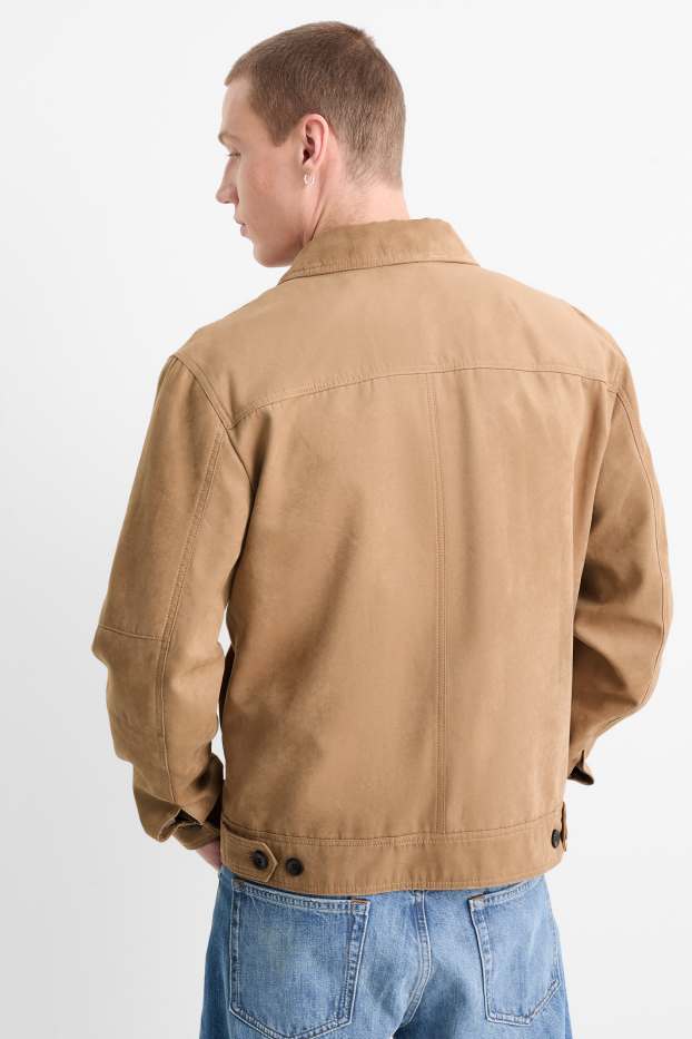 Men - Jacket - faux suede - brown