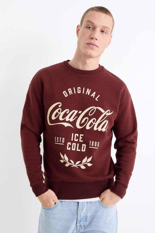 Hommes - Sweat-shirt - Coca-Cola - rouge foncé
