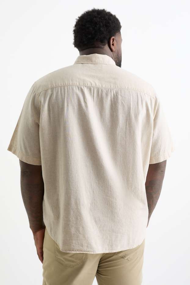 Hommes - Chemise - regular fit - col kent - beige clair