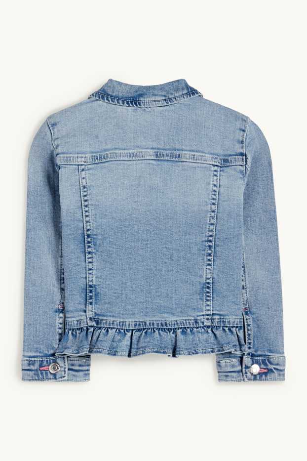 Children Girls - Bow - denim jacket - blue denim