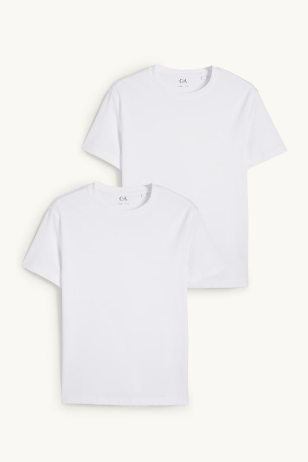 Kinder Buben - Multipack 2er - Kurzarmshirt - weiß
