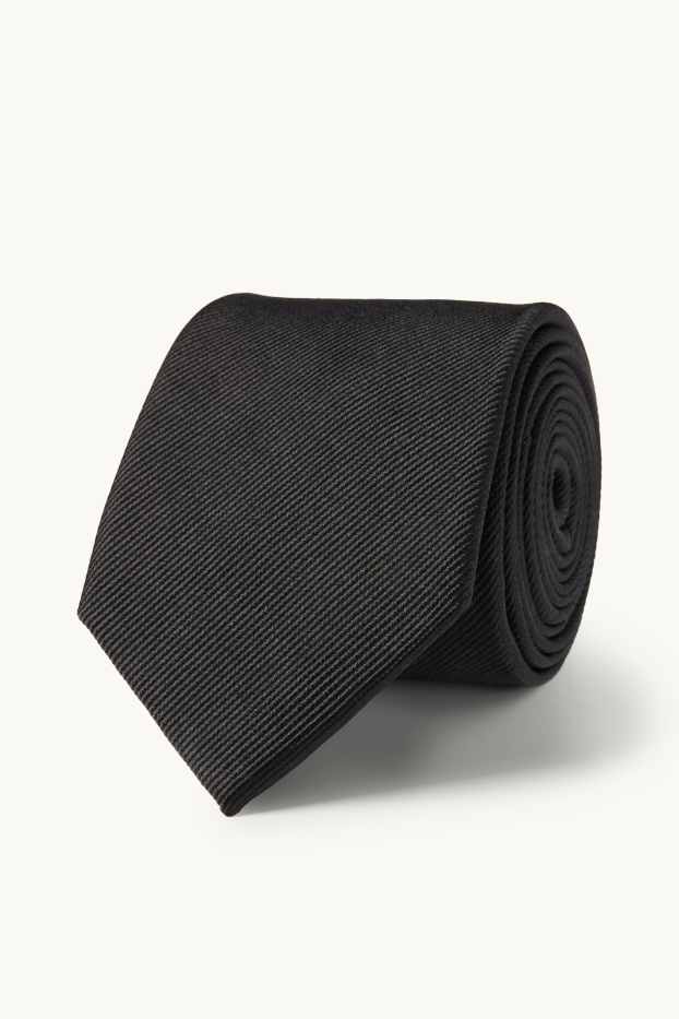 Herren - Seidenkrawatte - schwarz