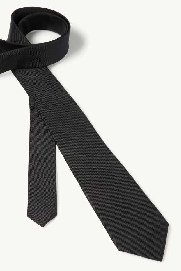 Herren - Seidenkrawatte - schwarz