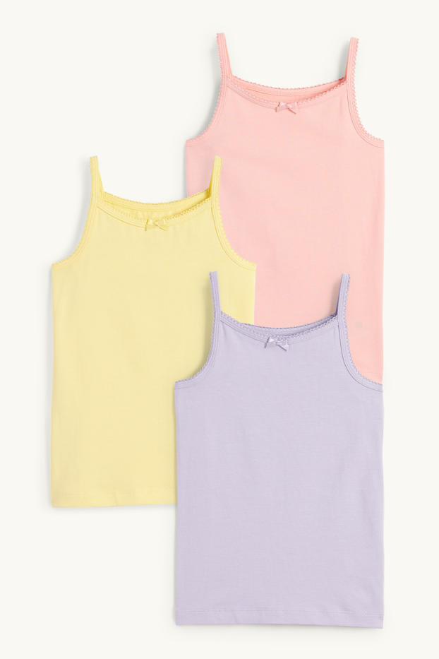 Kinderen: meisjes - Set van 3 - singlet - lichtpaars