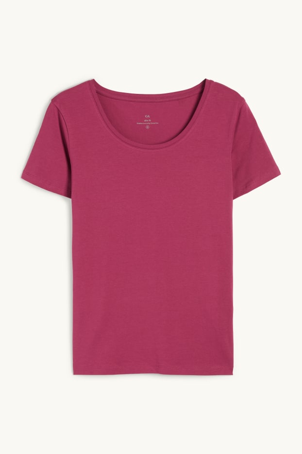 Dona - Samarreta bàsica de màniga curta - rosa fosc
