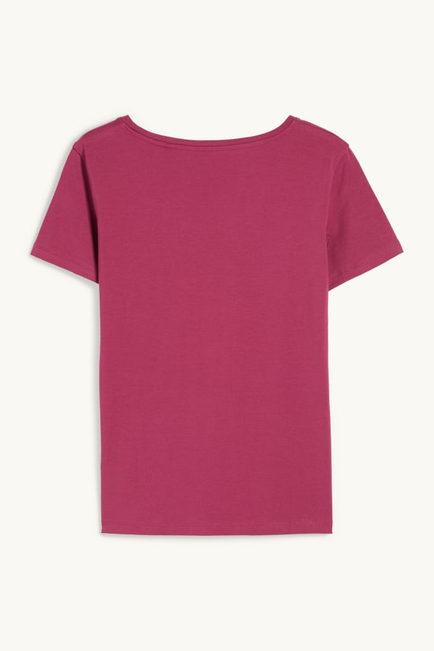 Dona - Samarreta bàsica de màniga curta - rosa fosc