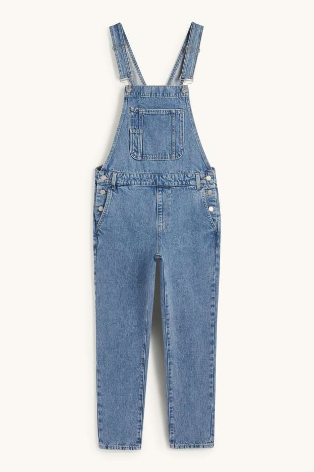 Dames - Tuinbroek van spijkerstof - tapered fit - jeanslichtblauw