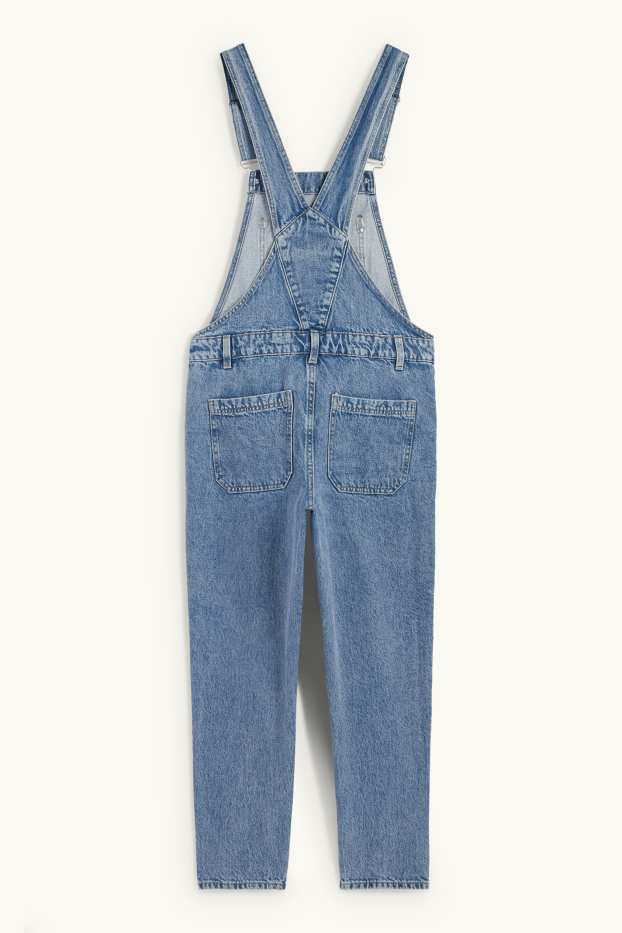 Dames - Tuinbroek van spijkerstof - tapered fit - jeanslichtblauw