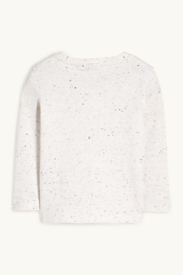 Neonati - Maglia a maniche lunghe per neonati - tessuto tramato - bianco crema