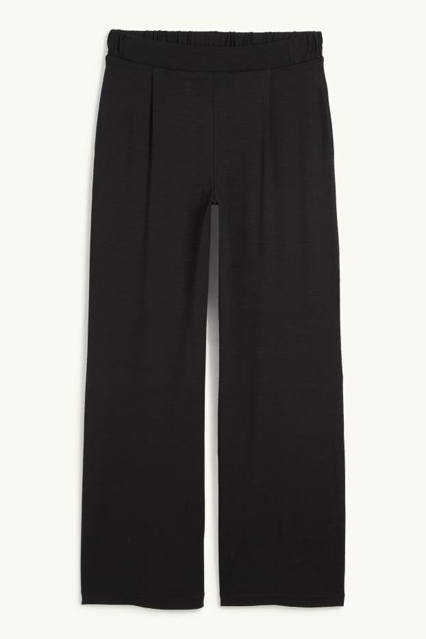 Femmes - Pantalon en jersey basique - mid waist - straight fit - noir