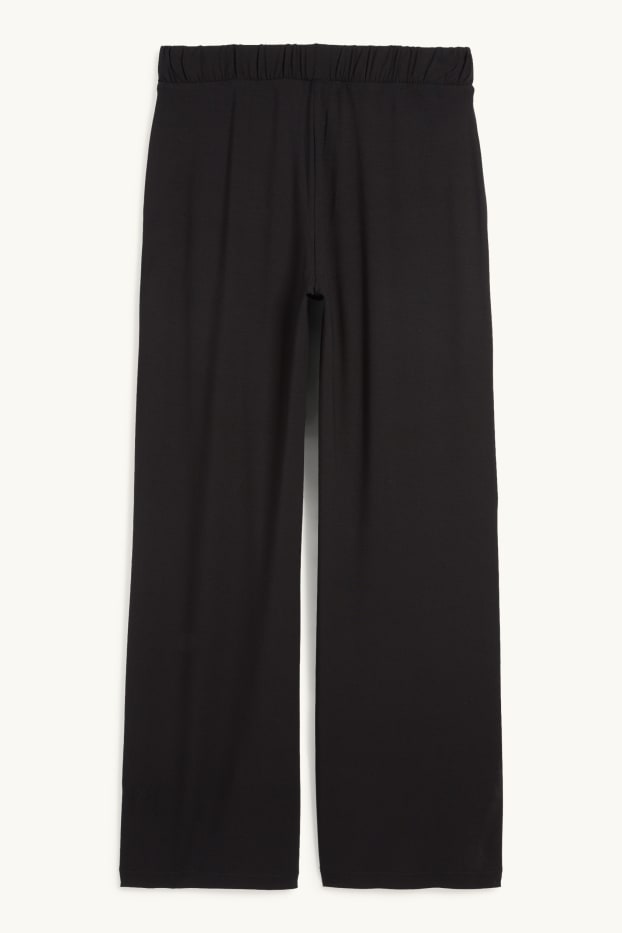 Femmes - Pantalon en jersey basique - mid waist - straight fit - noir
