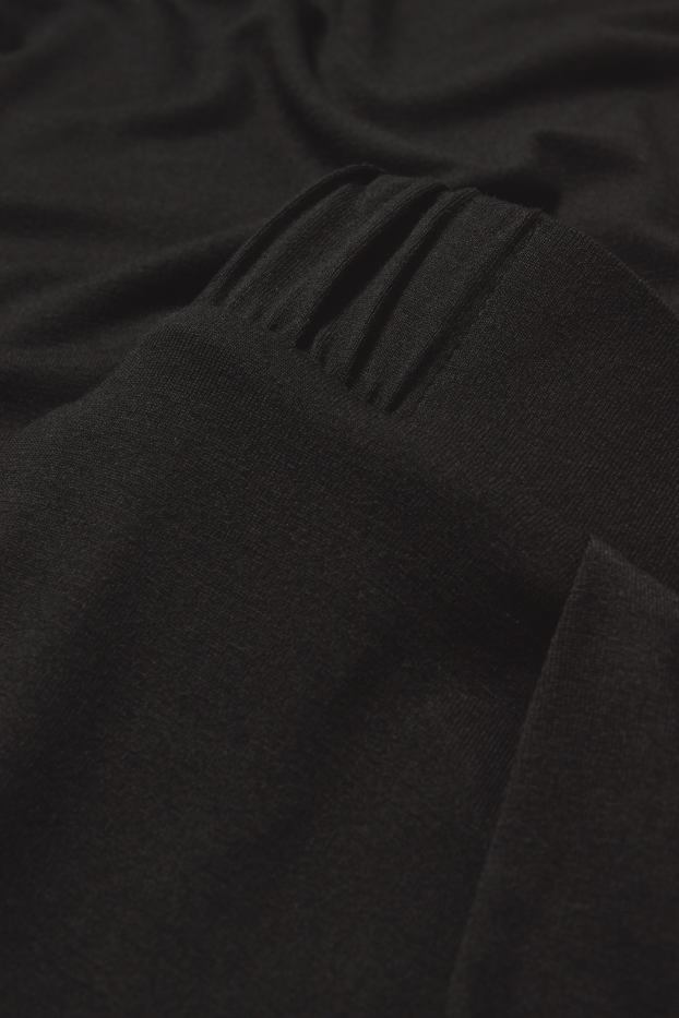 Femmes - Pantalon en jersey basique - mid waist - straight fit - noir