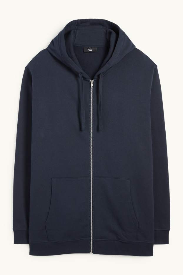 Hommes - Sweat zippé à capuche - bleu foncé