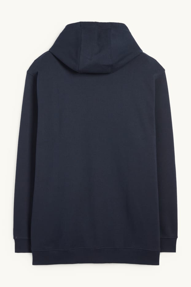 Hommes - Sweat zippé à capuche - bleu foncé