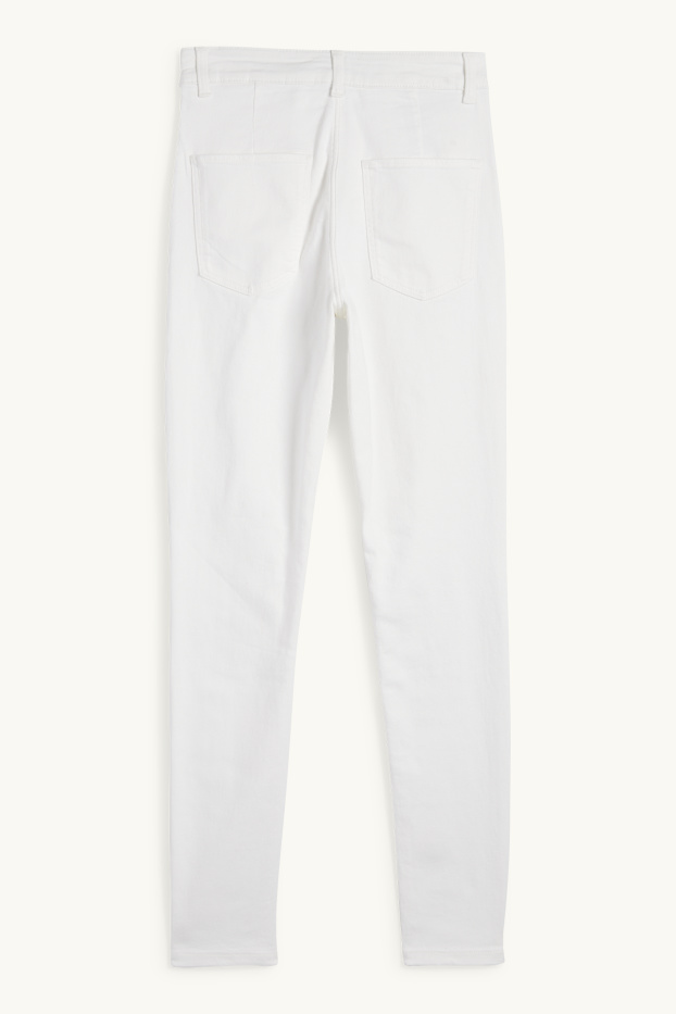 Donna - Jeggings - vita alta - bianco