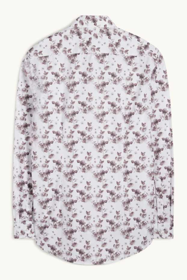 Hombre - Camisa de oficina - slim fit - cutaway - estampada - blanco