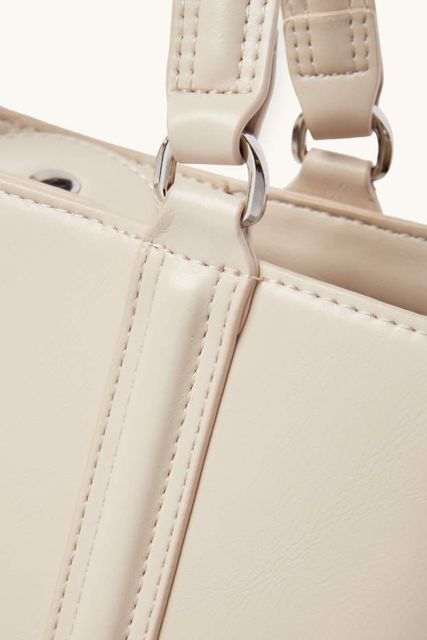Donna - Borsa a tracolla con spallaccio staccabile - similpelle - beige chiaro
