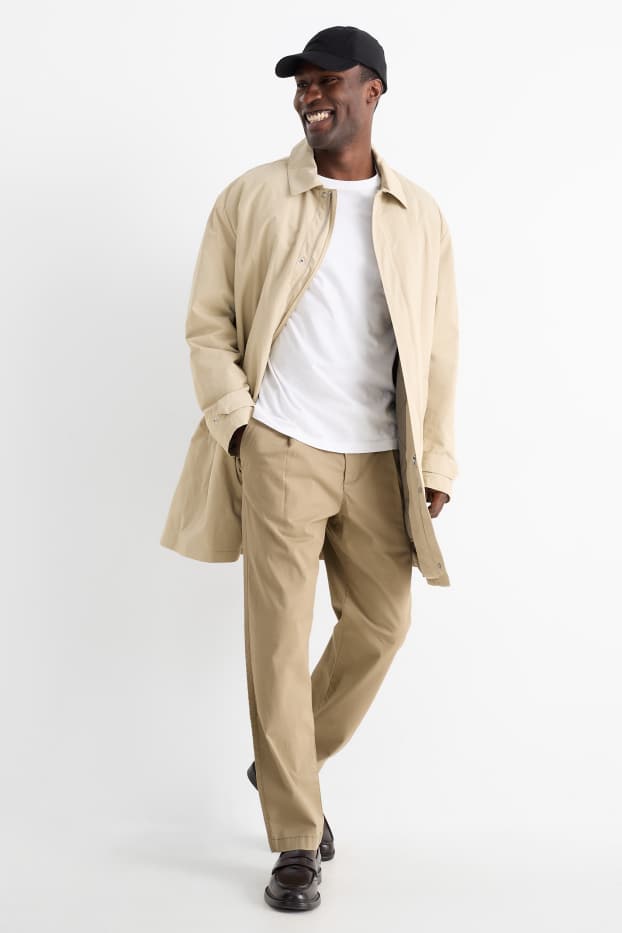 Pánské - Kalhoty chino - tapered fit - taupe