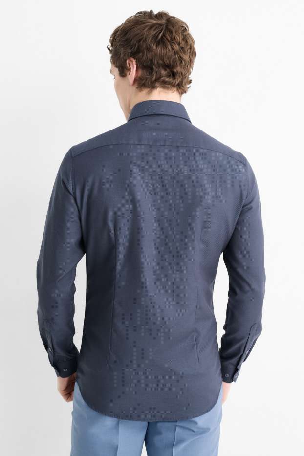 Herren - Businesshemd - Slim Fit - Kent - bügelfrei - dunkelblau