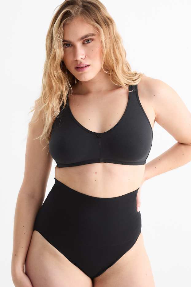 Femmes - Culotte gainante - sans coutures - noir